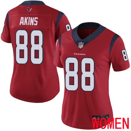 Houston Texans Limited Red Women Jordan Akins Alternate Jersey NFL Football 88 Vapor Untouchable